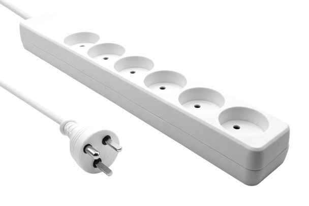 ProXtend K6-KIT01W Danish Power Strip 6-way 1M K6-KIT01W