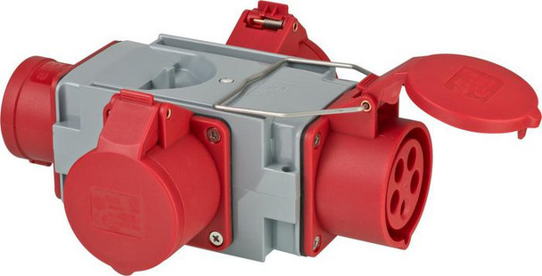 Brennenstuhl 1081640 Power Plug Adapter Grey. Red 1081640
