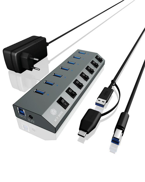 ICY BOX IB-HUB1701-C3 Usb 3.2 Gen 1 3.1 Gen 1 IB-HUB1701-C3