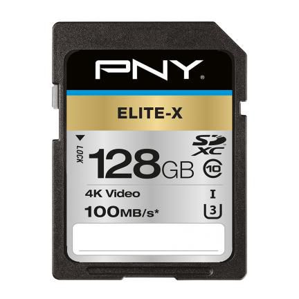 PNY P-SD128U3100EX-GE Elite-X 128 Gb Sdxc Uhs-I P-SD128U3100EX-GE