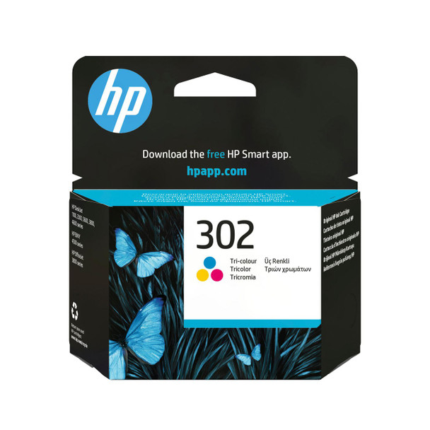HP F6U65AE 302 Tri-Color Original Ink F6U65AE