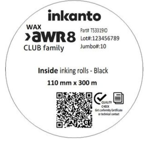 ARMOR T53319IO THERMAL TRANSFER RIBBON AWR8 T53319IO