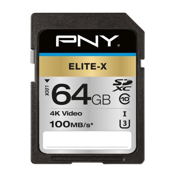 PNY P-SD64GU3100EX-GE Elite-X 64 Gb Sdxc Uhs-I P-SD64GU3100EX-GE