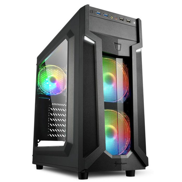 Sharkoon 4044951026814 Vg6-W Rgb Midi Tower Black 4044951026814