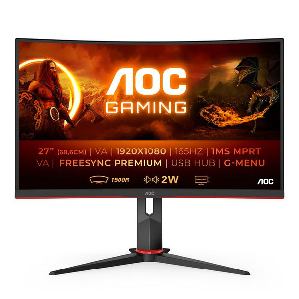 AOC C27G2U/BK 27IN 1920X1080 16:9 1MS C27G2U/BK
