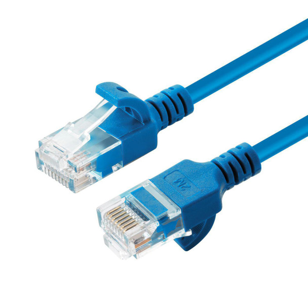 MicroConnect V-UTP6A002B-SLIM U/UTP CAT6A Slim 0.2M Blue V-UTP6A002B-SLIM