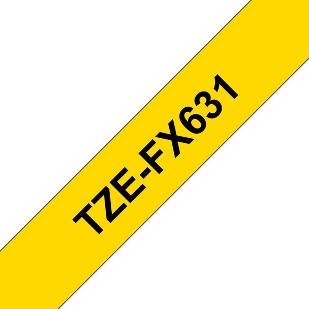 Brother TZEFX631 Tape Black on Yellow 12mm TZEFX631