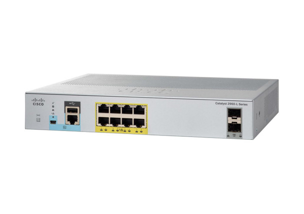 Cisco WS-C2960L-8PS-LL-RFB Switch/Cat 2960L 8GigE 2x1G WS-C2960L-8PS-LL-RFB