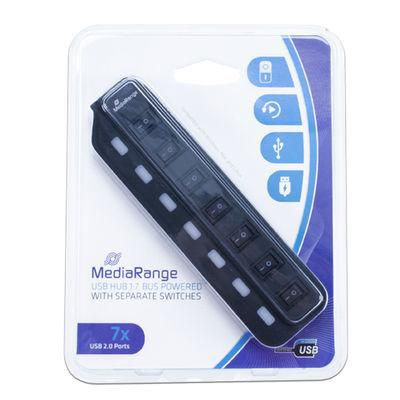 MediaRange MRCS504 USB-HUB 7-Port USB 2.0 extern MRCS504