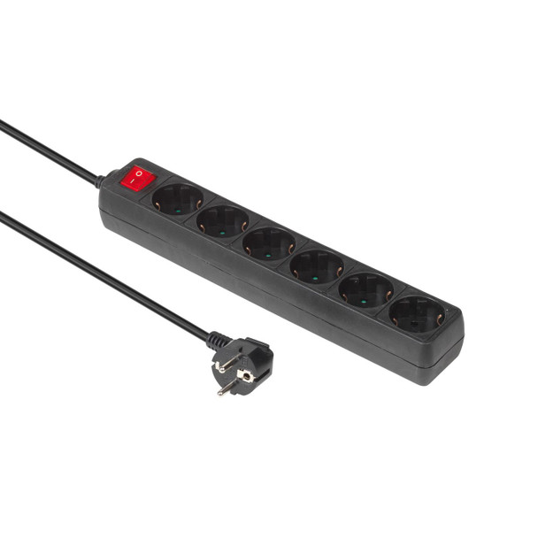MicroConnect GRU0065B 6-way Scho Socket 5M Black GRU0065B
