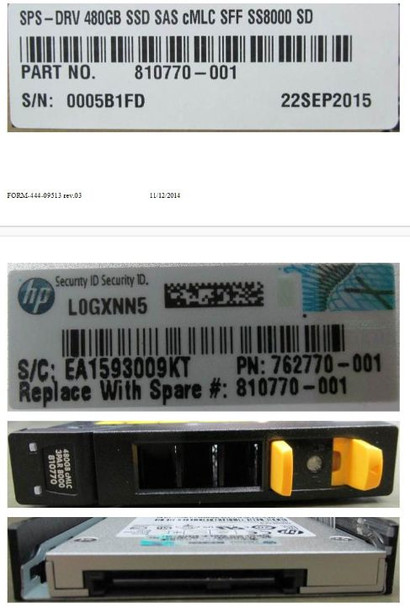 Hewlett Packard Enterprise 810770-001 DRV 480GB SSD SAS CMLC SFF 810770-001