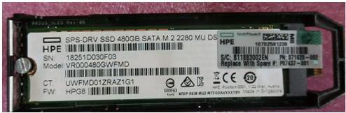 Hewlett Packard Enterprise P07437-001 DRV SSD 480GB SATA M.2 2280 P07437-001