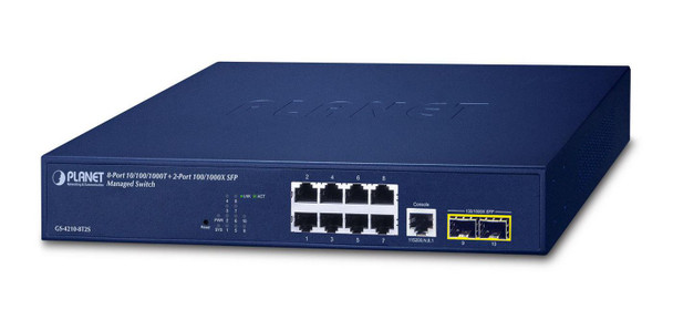 Planet GS-4210-8T2S IPv4/IPv6. 8-Port GS-4210-8T2S