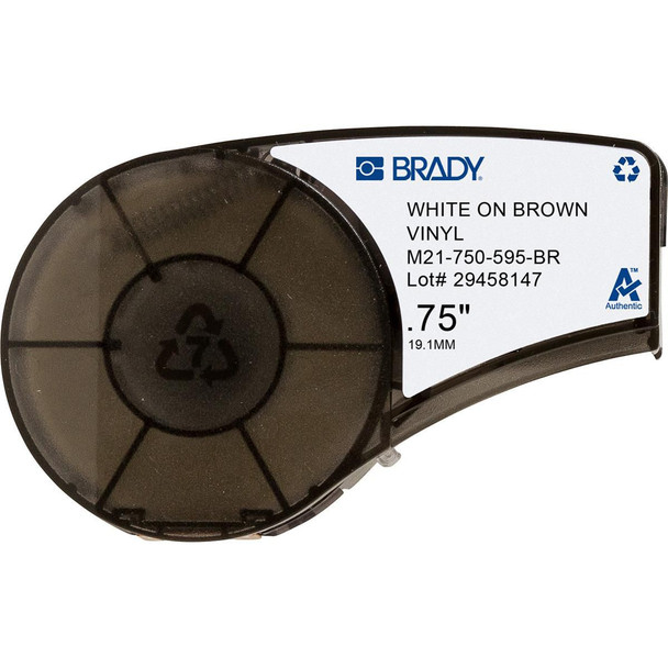 Brady M21-750-595-BR White on Brown Vinyl tape for M21-750-595-BR