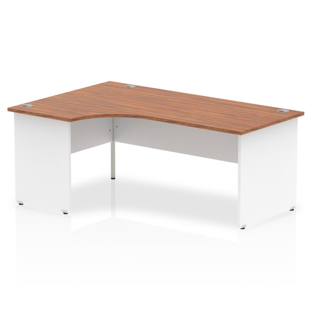 Dynamic Impulse 1800Mm Left Crescent Desk Walnut Top White Panel End Leg TT00003 TT000031 Dynamic Impulse 1800Mm Left Crescent Desk Walnut Top White Panel End Leg TT00003 TT000031