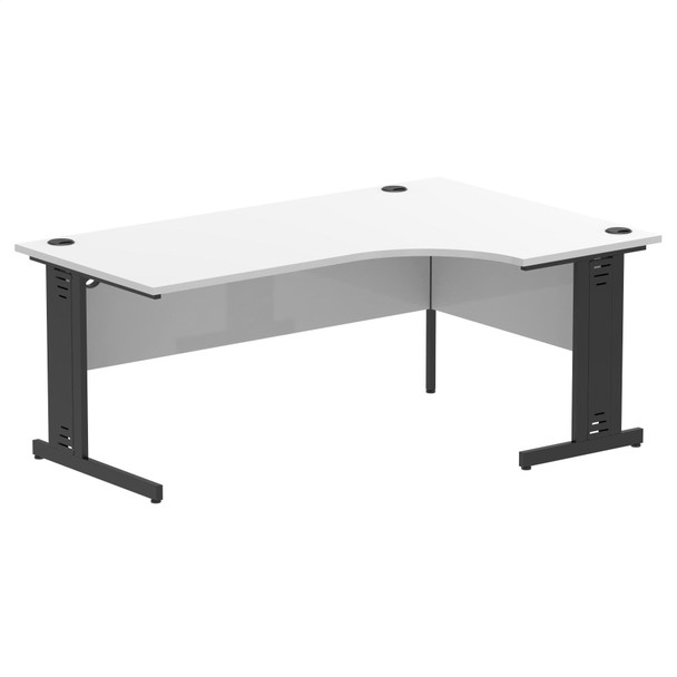 Impulse Right Crescent Office Desk W1800 X D1200 X H730mm Cable Managed Leg Whit I004576 Impulse Right Crescent Office Desk W1800 X D1200 X H730mm Cable Managed Leg Whit I004576