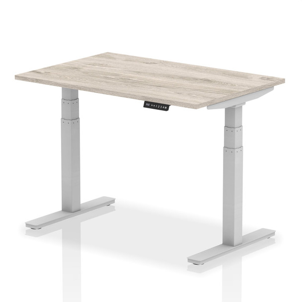 Dynamic Air 1200 X 800Mm Height Adjustable Desk Grey Oak Top Silver Leg HA01161 HA01161 Dynamic Air 1200 X 800Mm Height Adjustable Desk Grey Oak Top Silver Leg HA01161 HA01161