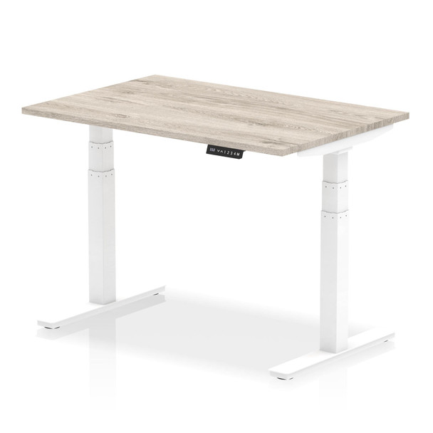 Dynamic Air 1200 X 800Mm Height Adjustable Desk Grey Oak Top White Leg HA01162 HA01162 Dynamic Air 1200 X 800Mm Height Adjustable Desk Grey Oak Top White Leg HA01162 HA01162