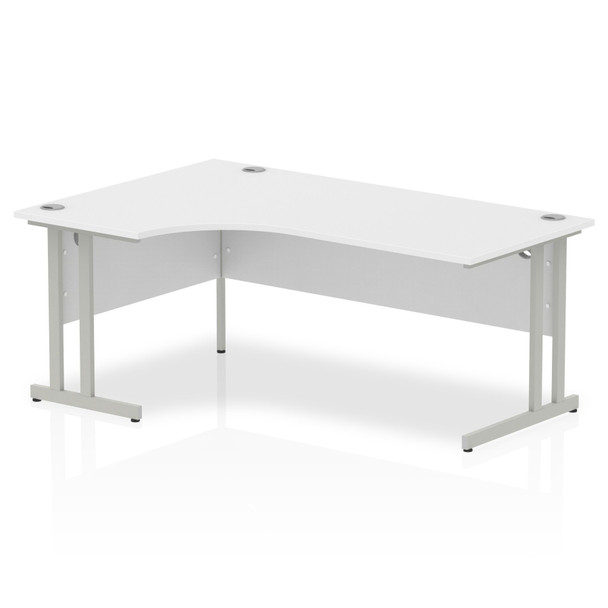 Impulse 1800Mm Left Crescent Desk White Top Silver Cantilever Leg MI000323 I000323 Impulse 1800Mm Left Crescent Desk White Top Silver Cantilever Leg MI000323 I000323