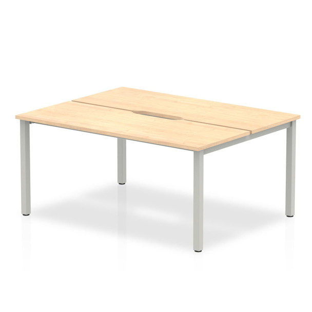 Evolve Plus 1200Mm Back To Back 2 Person Desk Maple Top Silver Frame BE179 BE179
