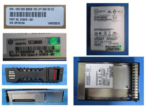 Hewlett Packard Enterprise 870879-001 SSD 800GB 12G LFF SAS WI CC 870879-001