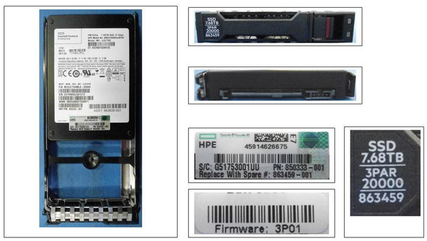 Hewlett Packard Enterprise 863459-001 DRV 7.68TB SSD SAS SFF XCSM 863459-001