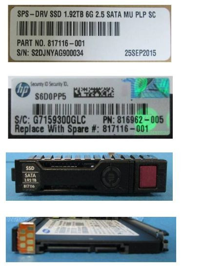 HP 817116-001-RFB DRV SSD 1.92TB 6G 2.5 SATA 817116-001-RFB