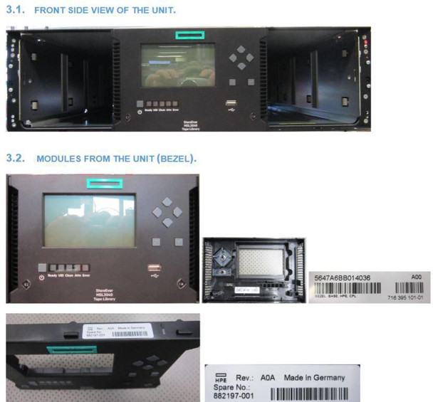Hewlett Packard Enterprise 882186-001 SPS-3U BASE LIBRARY CHASSIS 882186-001