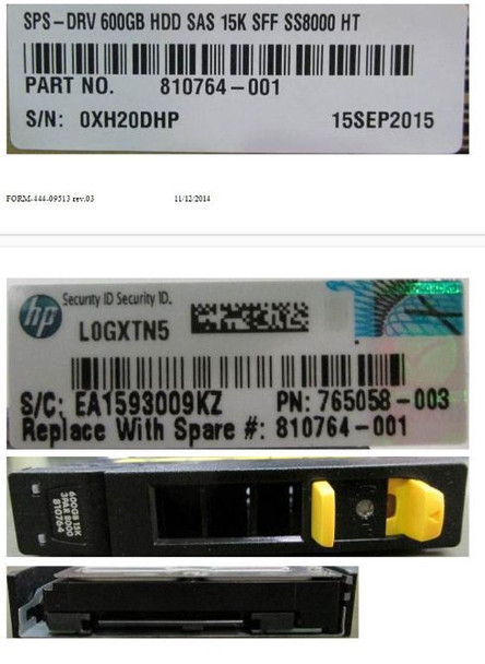 Hewlett Packard Enterprise 810764-001-RFB DRV 600GB HDD SAS 15K SFF 810764-001-RFB