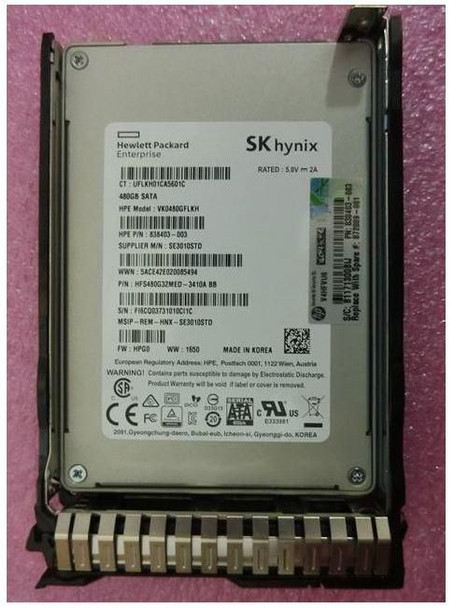 Hewlett Packard Enterprise 872889-001 480GB 6G SATA SFF RI SC SSD 872889-001