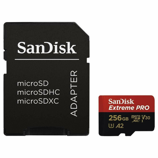 Sandisk Extreme Pro 256Gb Microsdxc Uhs-I Class 10 Memory Card And Adapter SDSQXCD-256G-GN6MA