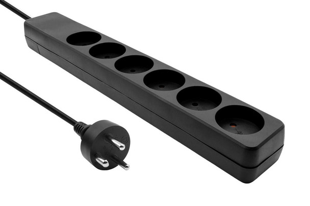 MicroConnect MC-GRU0605DKB Danish Power Strip 6-way MC-GRU0605DKB