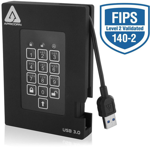 Apricorn A25-3PL256-2000F HDD 2TB Encrypted USB 3.0 A25-3PL256-2000F