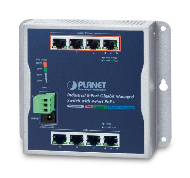 Planet WGS-804HPT IP30. IPv6/IPv4. 8-P 1000TP WGS-804HPT