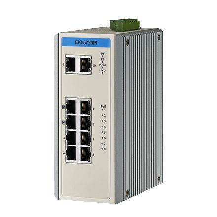 Advantech EKI-5729PI-AE 8 GE with PoE + 2GE Industry EKI-5729PI-AE