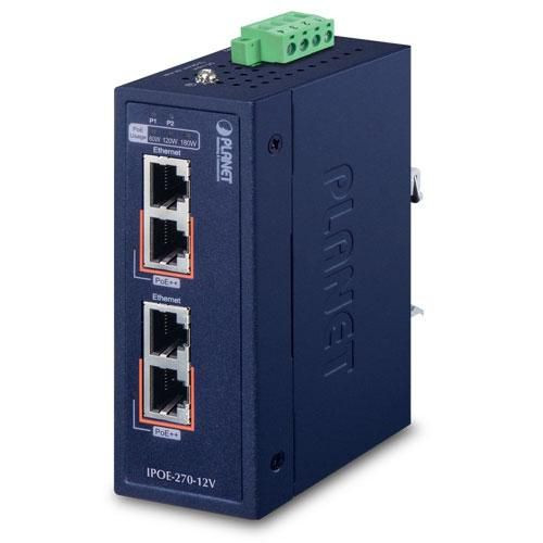 Planet W125698355 IP30 Industrial 2-Port IPOE-270-12V
