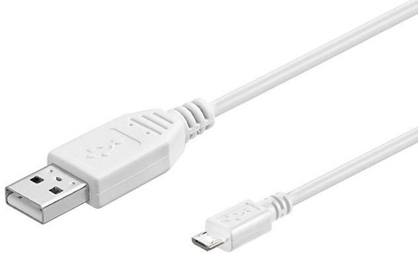 MicroConnect USBABMICRO060W Micro USB Cable. White. 0.6m USBABMICRO0,60W