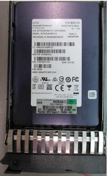 Hewlett Packard Enterprise P00584-001 SSD 960GB 6G SFF SATA MU P00584-001
