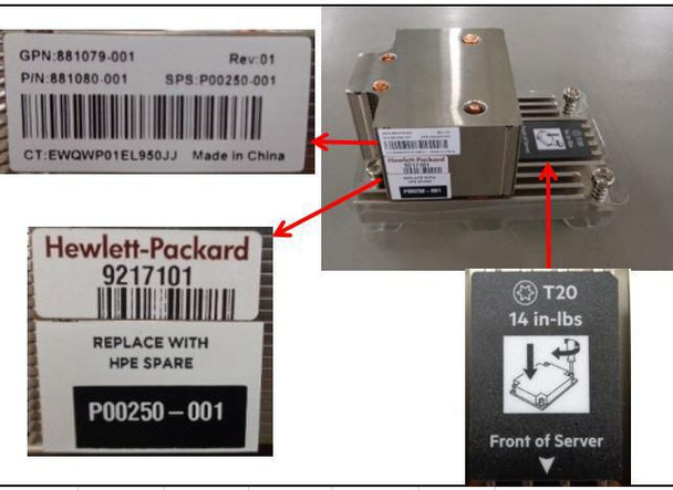 Hewlett Packard Enterprise P00250-001 HEATSINK PERF 2U P00250-001