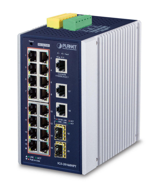 Planet IGS-20160HPT IP30 Industrial L2+/L4 16-P IGS-20160HPT