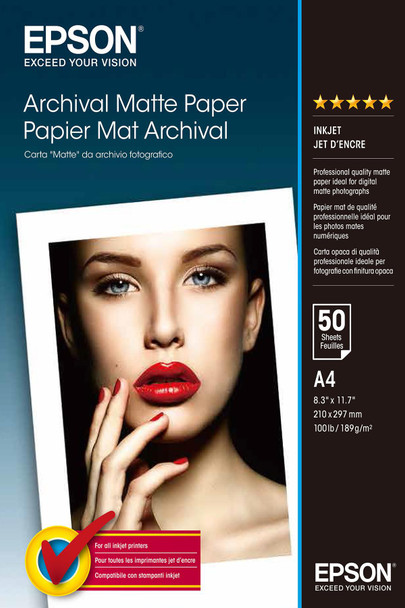 Epson C13S041342 A4 Archival Matte Paper C13S041342