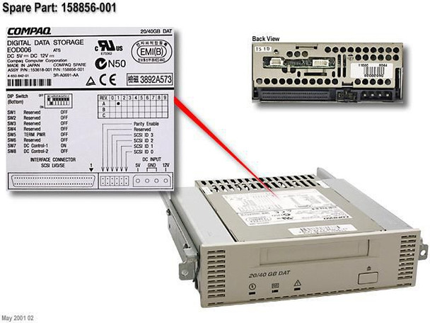 HP 158856-002-RFB DRV.DAT.20/40GB.5.25.CB 158856-002-RFB