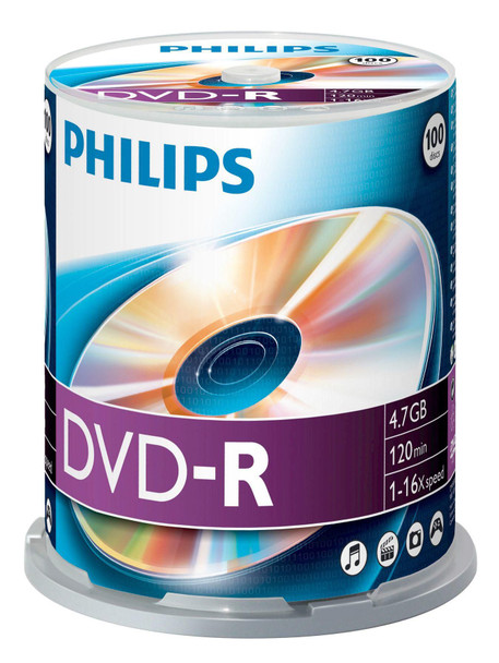 Philips DM4S6B00F/00 100 x DVD-R. 4.7GB/120min. 16x DM4S6B00F/00