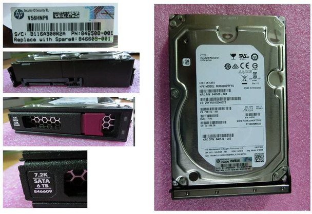 Hewlett Packard Enterprise 846609-001 HD 6TB 6G 7.2.K 3.5 SATA MDL 846609-001