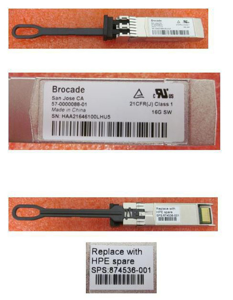 Hewlett Packard Enterprise 874536-001 SPS-BRCD 16GB SFP+ SW 1-PACK 874536-001