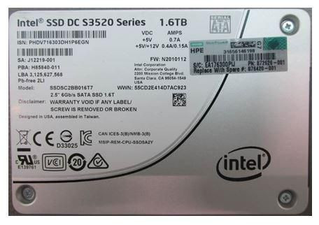 Hewlett Packard Enterprise 876420-001 SSD 1.6TB 6G SATA RI 876420-001