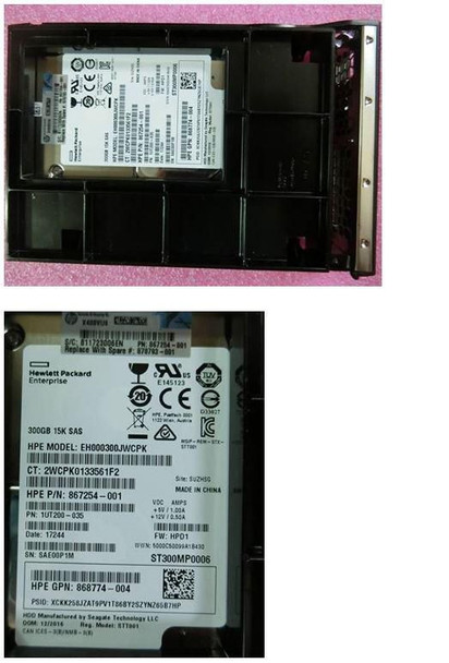 Hewlett Packard Enterprise 870793-001 HD 300GB 12G 15K LFF SAS ENT 870793-001