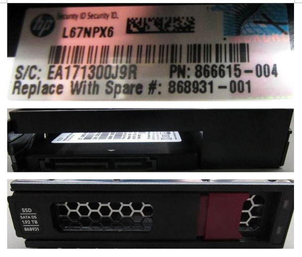 Hewlett Packard Enterprise 868931-001 SSD 1.9TB 6G LFF SATA RI LPC 868931-001