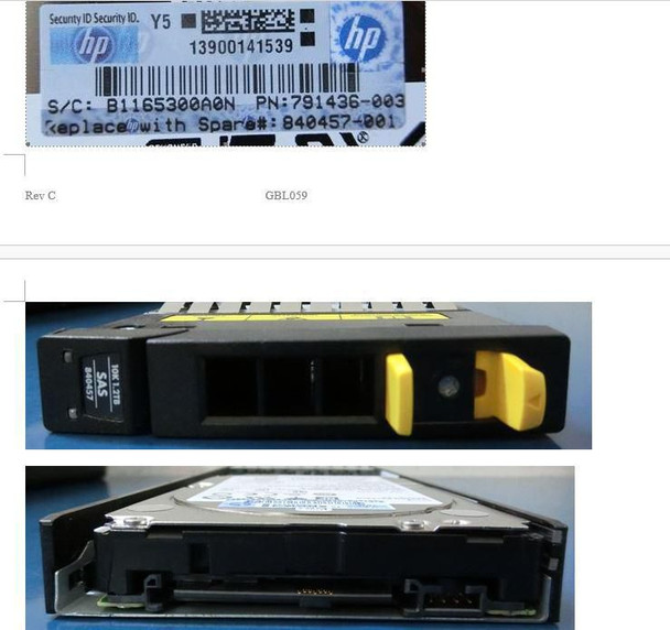 Hewlett Packard Enterprise 840457-001 DRV 1.2TB HDD 6G SAS SFF 840457-001