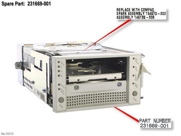 Hewlett Packard Enterprise 231669-001 DRV.TAPE DLT.W/FAN 231669-001